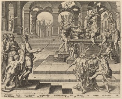 A matança dos sacerdotes de Samaria de Philip Galle, after Maerten van Heemskerck