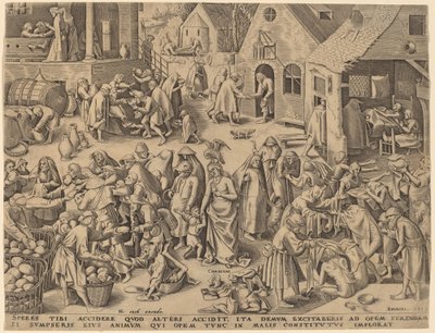 Caridade [reto] de Philip Galle after Pieter Bruegel the Elder