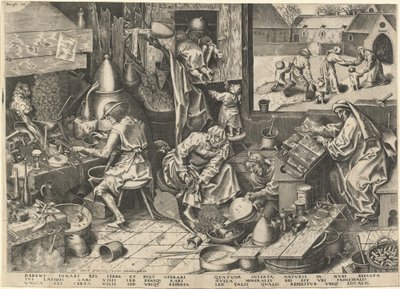 O Alquimista de Philip Galle after Pieter Bruegel the Elder