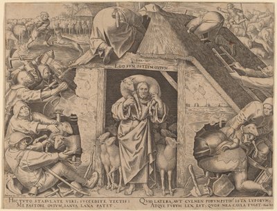 A Parábola do Bom Pastor de Philip Galle after Pieter Bruegel the Elder