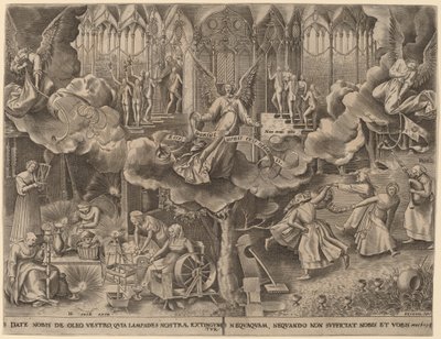 A Parábola das Virgens Sábias e Tolas de Philip Galle after Pieter Bruegel the Elder