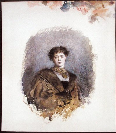 La Belle Yseult (aguarela sobre papel) de Philip Hermogenes Calderon