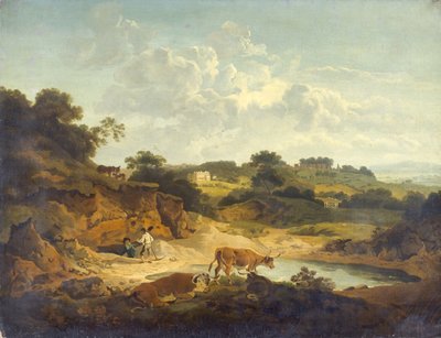 Paisagem (óleo sobre tela) de Philip James de (1740-1812) Loutherbourg