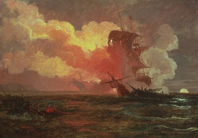 Um engajamento naval de Philip James de Loutherbourg
