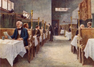 Sala de jantar de Cock Tavern, Fleet Street, destruída 1886 de Philip Norman