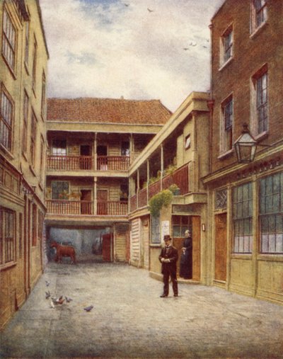 Quintal do Old Bell Inn, Holborn, do sul, 1897 de Philip Norman