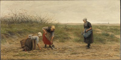 As mulheres de Scheveningen na revisão de um campo de batatas arrancadas de Philip Sadée