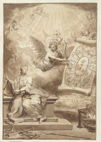 Desenho de Frontispício para o Novo Testamento de Philip Tidemann