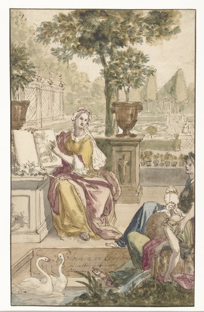 Desenho da página de título da Florilegia da Agnes Block
Desenho da página de título de um álbum de compilação por Agnes Block de Philip Tidemann