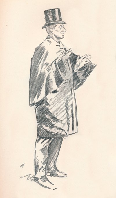 Desenho a lápis de chumbo por Phil May, século c19th 1903-1904 de Philip William May