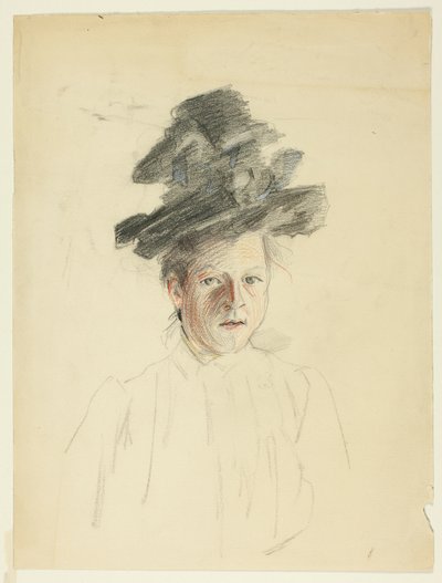 Retrato de uma mulher com chapéu preto de Philip William May