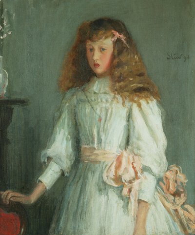 Uma jovem com um vestido branco de Philip Wilson Steer