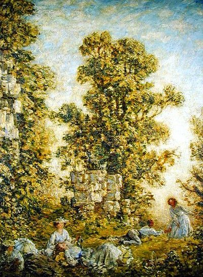 O Piquenique, Pequeno Reitor (óleo sobre tela) de Philip Wilson Steer