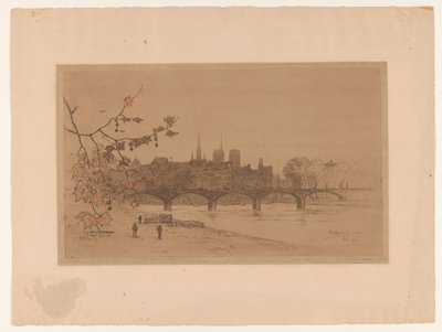 Vista de Paris através da Pont des Arts Le Pont des Arts (título no objeto) de Philip Zilcken (signed by artist)