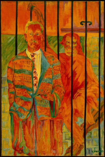 Auto-retrato com orangotango de Philipp Bauknecht