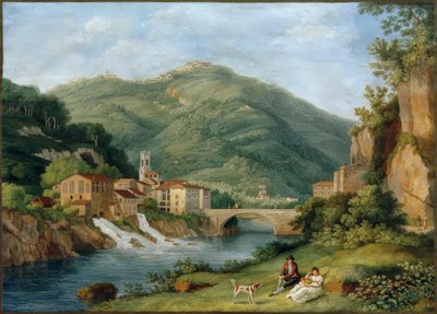 Hackert, Brücke bei Seraglio no Lima em Bagni di Lucca de Philipp Hackert