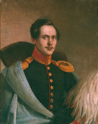 Retrato do poeta Mikhail Lermontov 1814-1841, 1834 de Philipp Osipovich Budkin