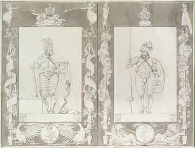 Carlos Magno (742-814) e Heymon, 1804-5 (caneta, tinta e papel) de Philipp Otto Runge