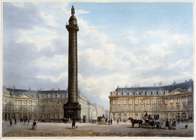 Column de la Place Vendôme - em "Promenade dans Paris et ses environs", desenhada por Jacottet e Benoist, c. 1840 de Philippe Benoist
