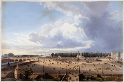 La Place de la Concorde - em "Promenade dans Paris et ses environs", desenhado por Jacottet e Benoist, c. 1840 de Philippe Benoist
