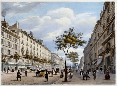 Boulevard des Italians - em "Promenade dans Paris et ses environs", de Jacottet et Benoist, ed. Gihaut de Philippe Benoist