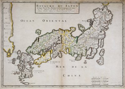 Mapa geográfico do Japão feito pelo Padre Philippe Briet, Jesuite e estudioso francês (1601-1668). Paris, NL de Philippe Briet