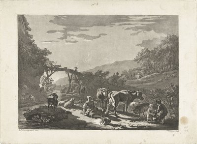 Paisagem com leiteira e ponte de madeira de Philippe Cardon