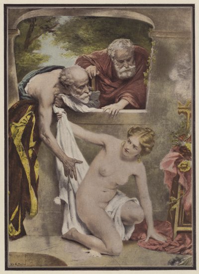 Susanna e os Anciões (lito colorido) de Philippe Felix Dupuis