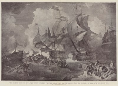 O Glorioso Primeiro de Junho, a Vitória obtida sobre a frota francesa pelos britânicos, sob o comando de Earl Howe, em 1 de junho de 1794. de Philippe Jacques de Loutherbourg