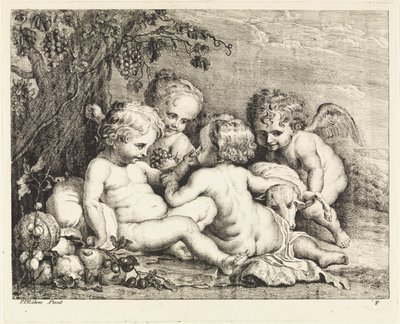 Cristo, João Baptista e dois putti de Philippe Lambert Joseph Spruyt