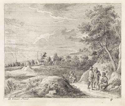 Paisagem com quatro caminhantes de Philippe Lambert Joseph Spruyt
