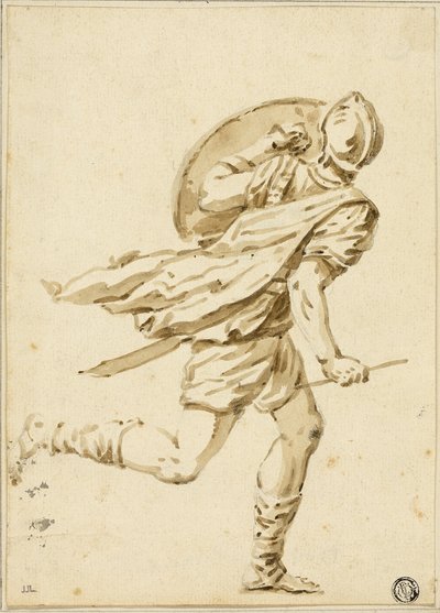 Guerreiro romano a correr, visto de trás de Philippe Louis Parizeau