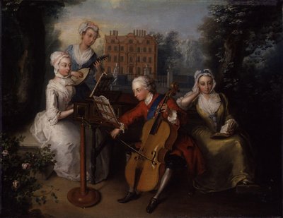 Retrato de grupo dos filhos do rei Jorge II de Inglaterra de Philippe Mercier