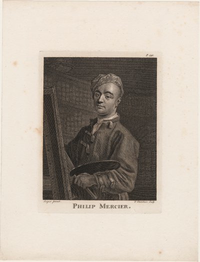 Philip Mercier, de &39;Anecdotes of Painting&39; de Horace Walpole, gravado por Thomas Chambars (1724-89), c.1770 de Philippe Mercier