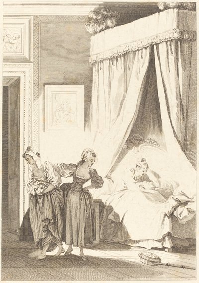 A aposta das três fofoqueiras: O servo de Philippe Triere and Antoine Jean Duclos after Jean Honoré Fragonard