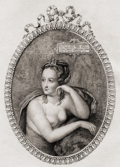 Amante francês do rei Henri II da França: Diane de Poitiers (1499-1566) de Philippe after Mercier