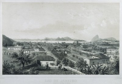 Nine panoramic views of Rio de Janeiro: Catette e entrada da Barra de Philippe and Ciceri Eugene Benoist