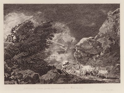 Uma tempestade (gravura) de Philippe de (after) Loutherbourg
