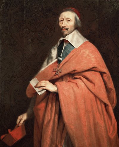 Retrato de Armand Jean du Plessis, Cardeal de Richelieu (óleo sobre tela de Philippe de (studio of) Champaigne