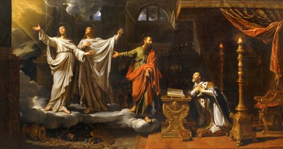 Aparição de São Gervais e de São Protásio a Santo Ambrósio ... de Philippe de Champaigne