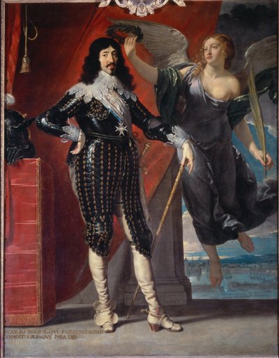 Retrato a todo o comprimento das coroas de Luís XIII pela Victory - óleo sobre tela de Philippe de Champaigne