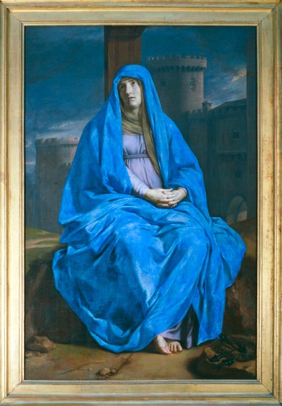 La Vierge de douleur au pied de la croix - Virgem de luto com a cruz a seus pés ... de Philippe de Champaigne