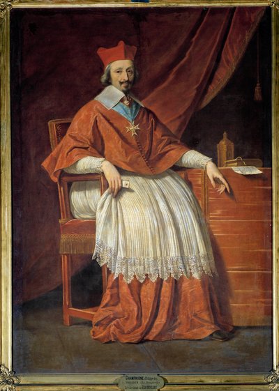 Retrato completo do Cardeal de Richelieu (1585-1642) Pintura de Philippe de Champaigne (1602-1674) de Philippe de Champaigne