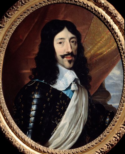 Retrato do Rei da França Luís XIII (1601-1643) Pintura de Philippe de Champaigne (1602-1674) Sol do século XVII. 0,75x0,62 m Paris, Musee Carnavalet - Retrato do Rei Luís XIII de França (1601-1643). Pintura de Philippe de Champaigne (1602-1674) de Philippe de Champaigne