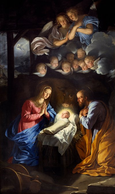 Os Nativite. Pintura de Philippe De Champaigne (1602-1674) de Philippe de Champaigne