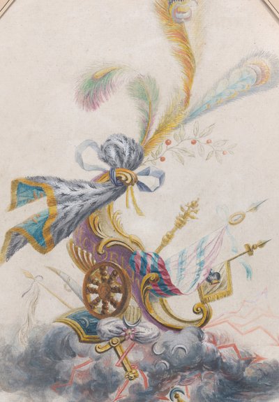 Projeto para uma Seda Lampas com uma Carruagem Triunfal em uma Nuvem, ca. 1770-75. de Philippe de Lasalle