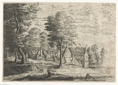 Paisagem com um pastor e seu rebanho Três paisagens (título da série) de Philips Augustijn Immenraet
