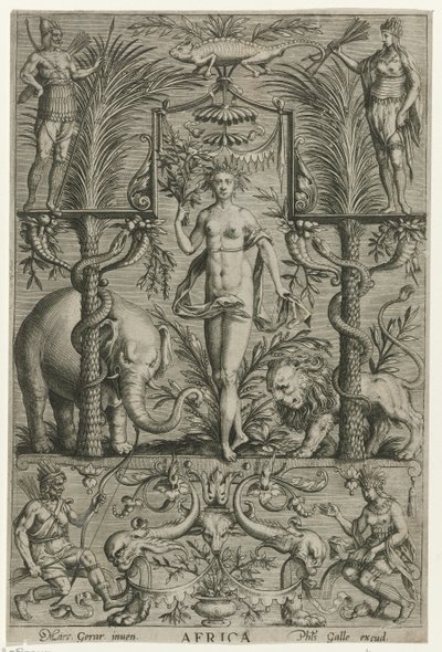 África
África (título sobre o objecto)
Os quatro continentes (título da série) de Philips Galle (attributed to workshop of)