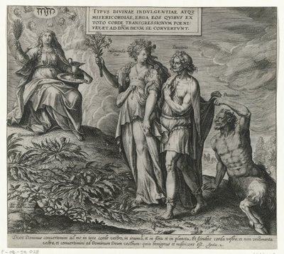 Alegoria da expiação e arrependimento
Penitência e arrependimento no Antigo Testamento e no Novo Testamento (título da série)
Typvs Divinae indvlgentiae atqz misericordiae, erga eos qvibvs ex toto corde transgressionvm poeni tet et ad dnm devm se convert de Philips Galle (attributed to workshop of)