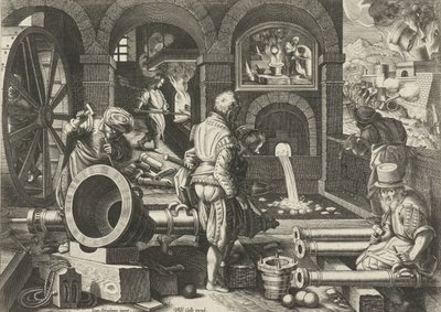 Oficina de artilharia
Novas invenções e descobertas (título da série)
Nova Reperta (título da série) de Philips Galle (attributed to workshop of)